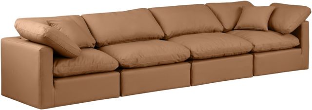 Meridian Furniture Indulge 4-Piece Cognac Modular Sectional Sofa-0