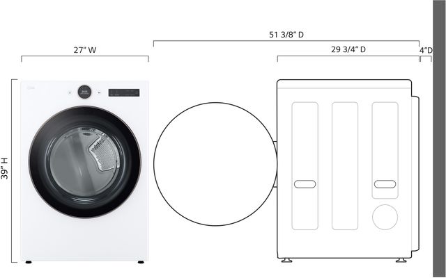 LG 7.4 Cu. Ft. White Front Load Electric Dryer-3
