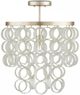Currey & Company Windsong Contemporary Silver Leaf/Opaque White Semi-Flush Lighting-1