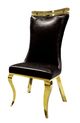 Furniture of America® Palazzo 7-Piece Gold Dining Table Set with Black Chairs-3