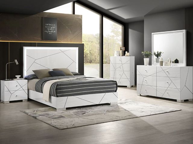 Crown Mark Ayla Gloss White Dresser-1