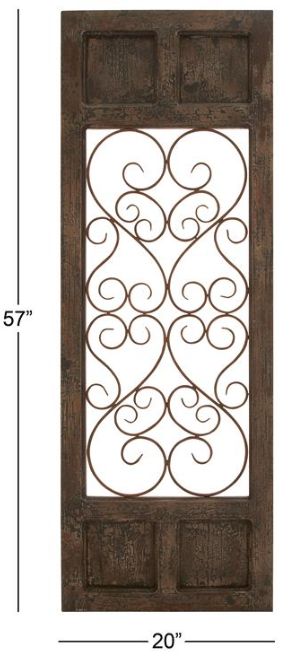 Deco Marche Scroll Window Brown Wall Art Panel-3