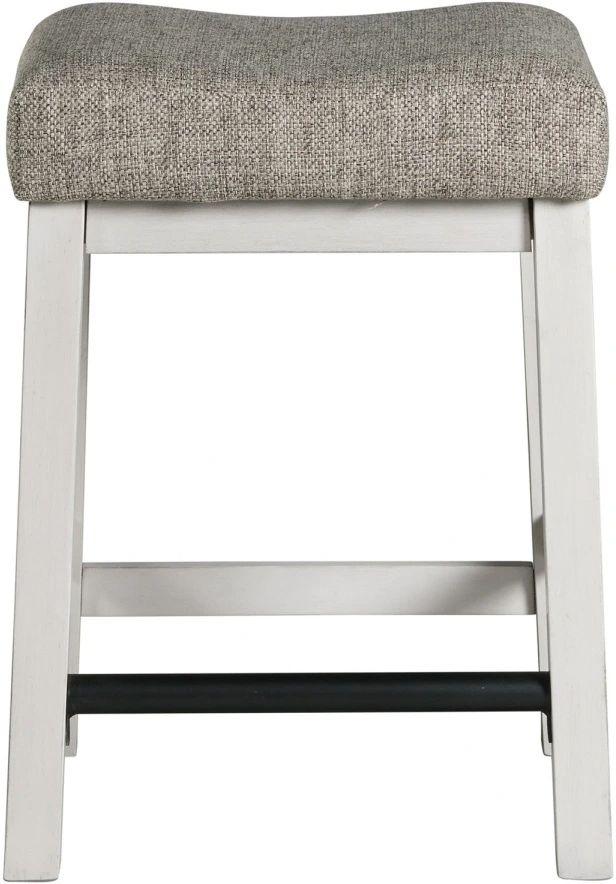 Intercon Drake French Oak/Rustic Gray Backless Stool-1