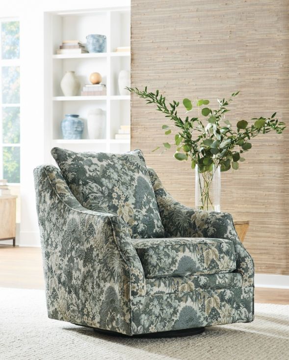 Signature Design by Ashley® Gubbins Blue/Green/Yellow Swivel Accent Chair-1