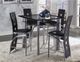 Mazin Furniture Sona Black Glass Top Counter Height Dining Table with Silver Legs-2