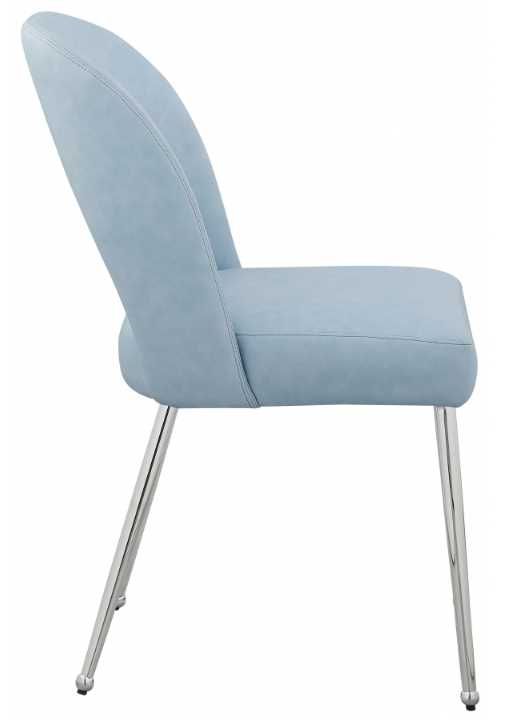 Meridian Furniture Logan Light Blue/Chrome Velvet Dining Side Chair-3