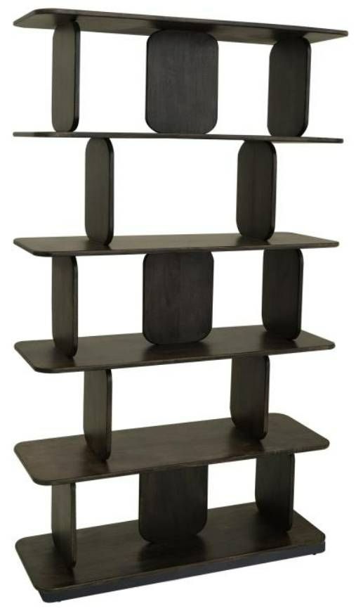 International Furniture Direct Mezquite Oil Black/Stained Dark Bookcase-0