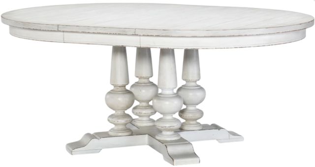 Legacy Classic Cottage Park Aged White Round Dining Table-3