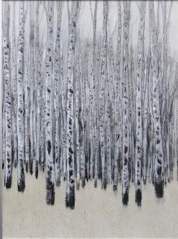 Stylecraft Neutral Aspens Black/Gray Wall Art-1