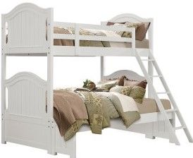 Mazin Furniture Clementine White Twin/Full Bunk Bed-0