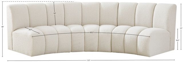 Meridian Furniture Infinity 3-Piece Cream Modular Sectional-2