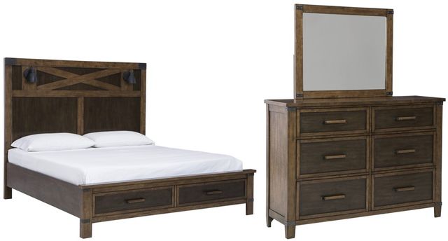Benchcraft® Wyattfield 3-Piece Two-tone King Storage Panel Bed Set-0