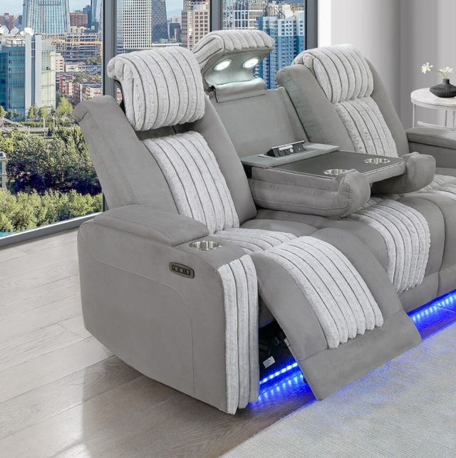 Global Furniture USA U8000 Corduroy Power Recliner Sofa with Reading Light-3