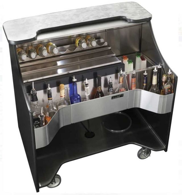 Perlick® Signature Series Black 46" Tobin Ellis Mobile Bar-1