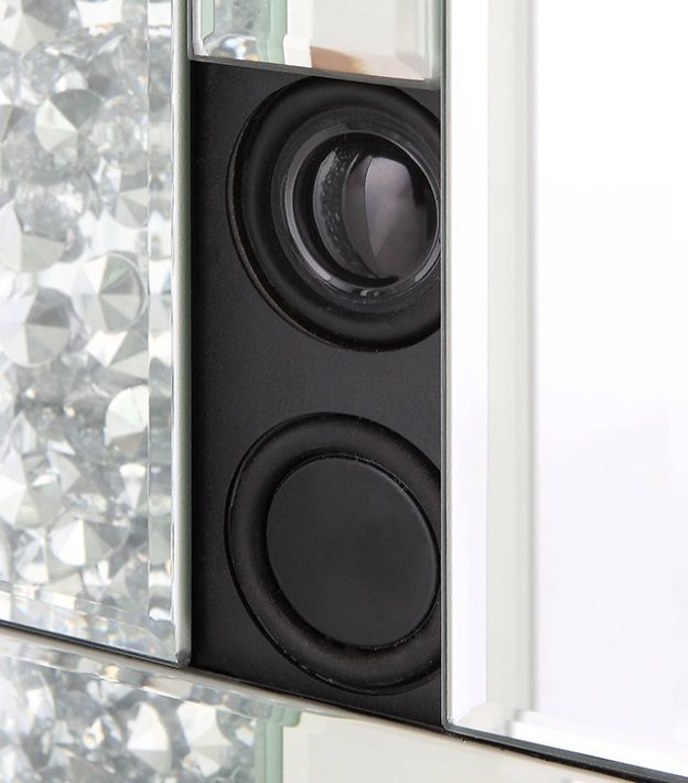 ACME Furniture Noralie Faux Diamonds/Mirrored Fireplace with LED and Bluetooth-8