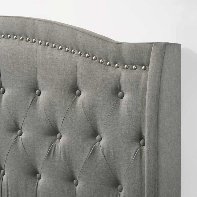 Intercon Rhyan Smoke Youth Full Upholstered Panel Bed-3