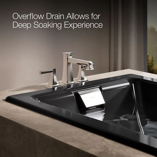 KOHLER® Tea-For-Two® Black 71.75" X 36" Drop-In/Undermount Whirlpool Bath with Multiple Pump Location-4