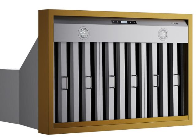 Kucht Professional 30" Stainless Steel Wall Mounted Range Hood with Gold Accents-2