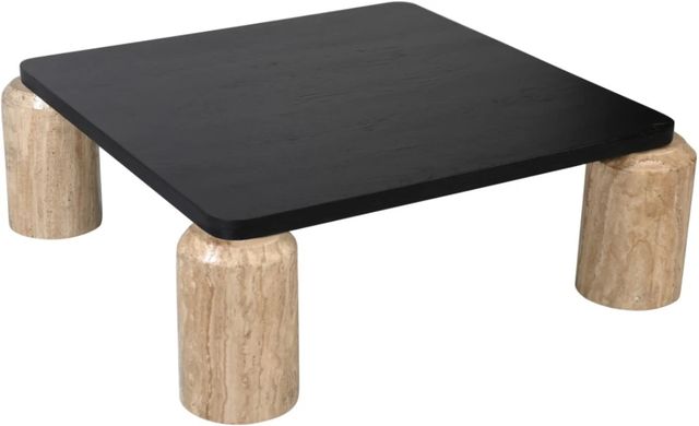 Meridian Furniture Ferrara Black Coffee Table with Natural Base-0