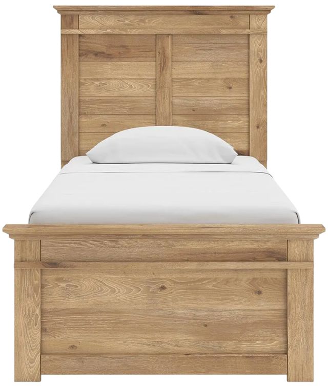 Signature Design by Ashley® Makidern Tan Twin Panel Bed with 4-Drawer Storage-3