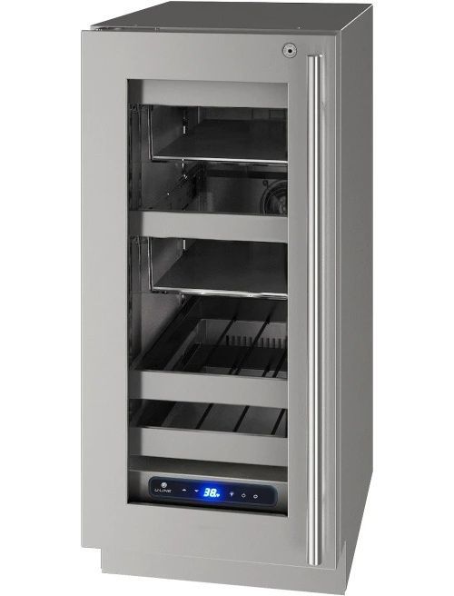 U-Line 5 Class Collection 15” 2.9 Cu. Ft. Stainless Steel Beverage Center with Left Hinge Glass Door-0