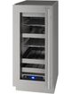 U-Line 5 Class Collection 15” 2.9 Cu. Ft. Stainless Steel Beverage Center with Left Hinge Glass Door-0