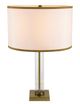 A & B Home Gold/White Table Lamp with Glass Cylinder and Pedestal Base-2