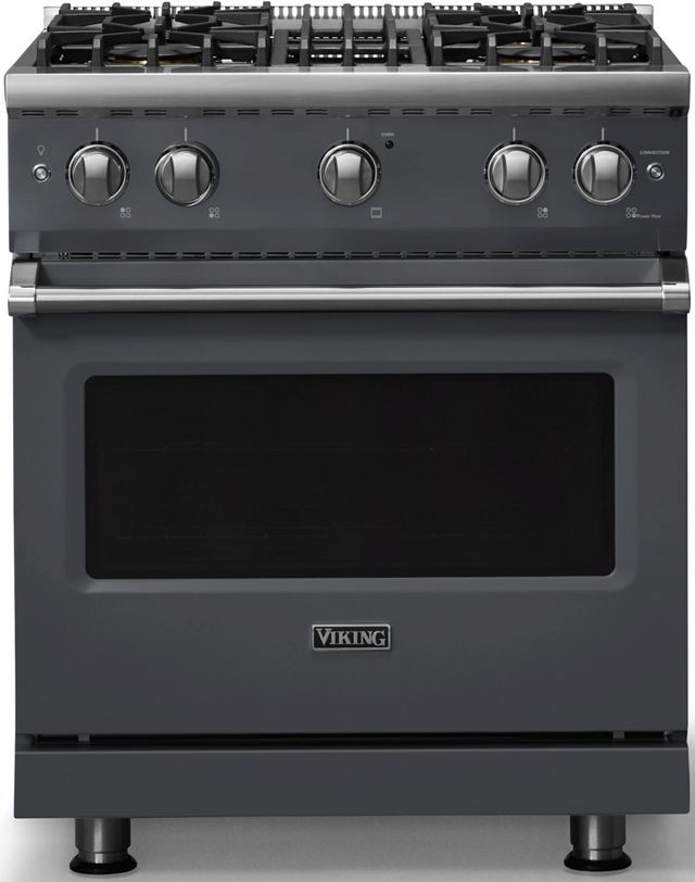 Viking® 5 Series 30" Cast Black Pro Style Gas (NG) Range with Polished Chrome Trim-0
