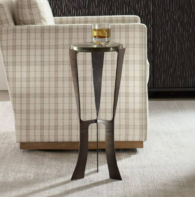 Uttermost® Renaud Glass Top Drink Table with Dark Bronze Base-1