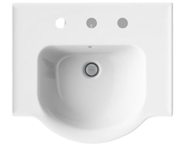 Kohler Veer® White 21" Widespread Square Pedestal Bathroom Sink-1