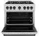 ZLINE Classic Series Autograph Edition 36" Stainless Steel Pro Style Dual Fuel Range with White Matte Door and Matte Black Accents-3
