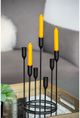 A & B Home Black Candle Holder-4