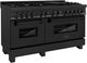 ZLINE Legacy 60" Black Stainless Steel Pro Style Dual Fuel Range-2