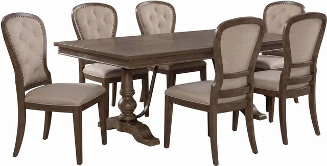 Liberty Furniture Americana Farmhouse 7-Piece Beige/Dusty Taupe Trestle Dining Set-0