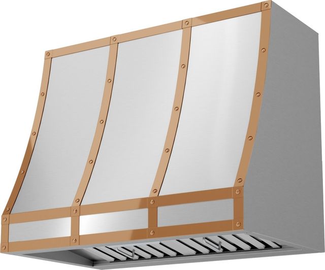 Zephyr Designer Collection 36" Polished Copper Finish Forte Hood Banding Kit-4