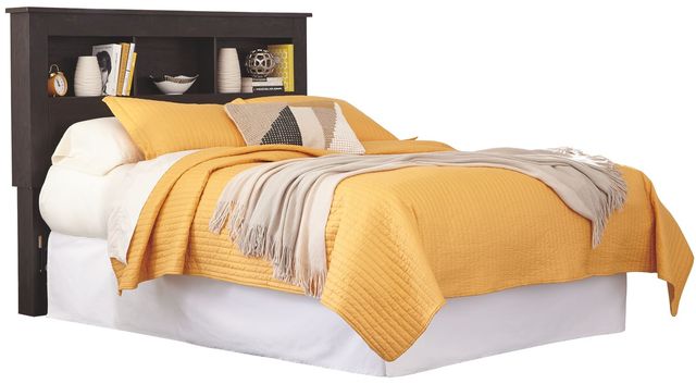Signature Design by Ashley® Reylow Dark Brown Queen/Full Bookcase Headboard-1
