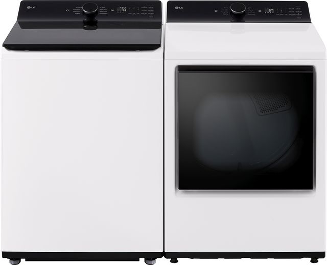 LG White Top Load Washer & Gas Dryer Laundry Pair-0