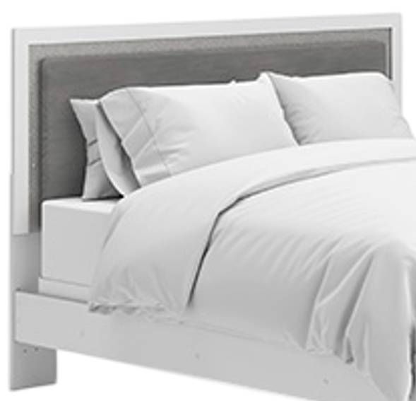 Signature Design by Ashley® Maeling Gray/White King Upholstered Panel Headboard-0