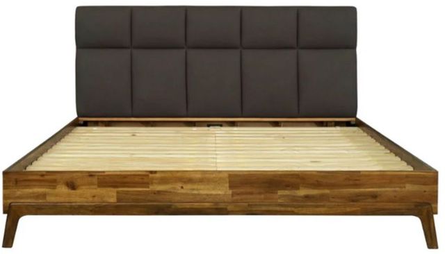 LH Home Remix Brown/Grey King Panel Upholstered Bed-2
