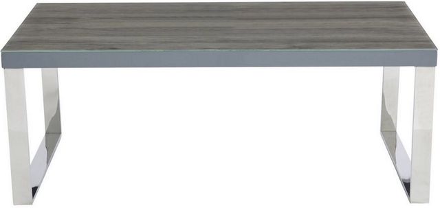 Mazin Furniture Silas Matte Gray Coffee Table with Chrome Base -1