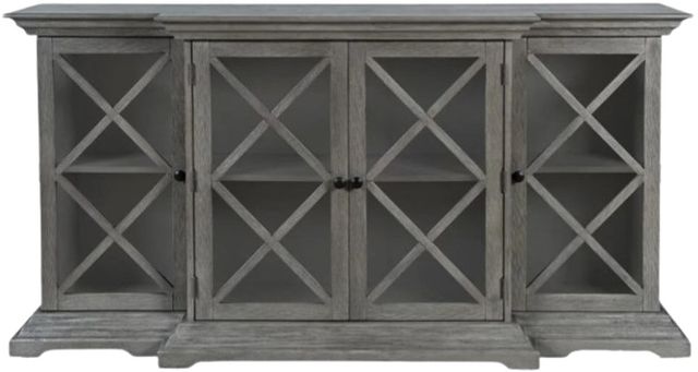 Jofran Inc. Carrington Gray Large Breakfront Cabinet-1