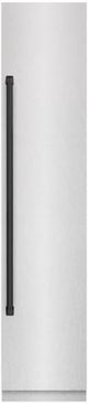 ZLINE Autograph Edition 18 in. 8.6 Cu. Ft. Right Hinge Column Freezer in Satin Stainless Steel with Graphite Gray Interior and Matte Black Accents-0