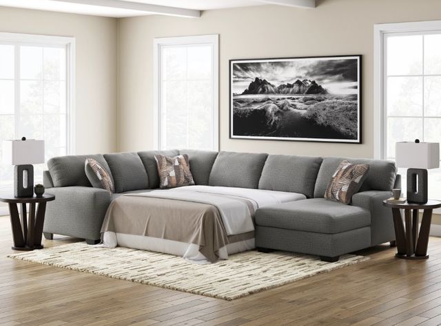 Signature Design by Ashley® Seyler Lane 3-Piece Graystone Sleeper Right Arm Facing Sectional and Chaise-1
