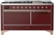 Ilve® Majestic III 60" Burgundy Pro Style Dual Fuel Liquid Propane Range with Solid Door and Copper Trim-0