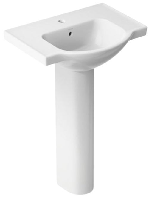 Kohler Veer® White 24" Single Hole Rectangular Pedestal Bathroom Sink-0
