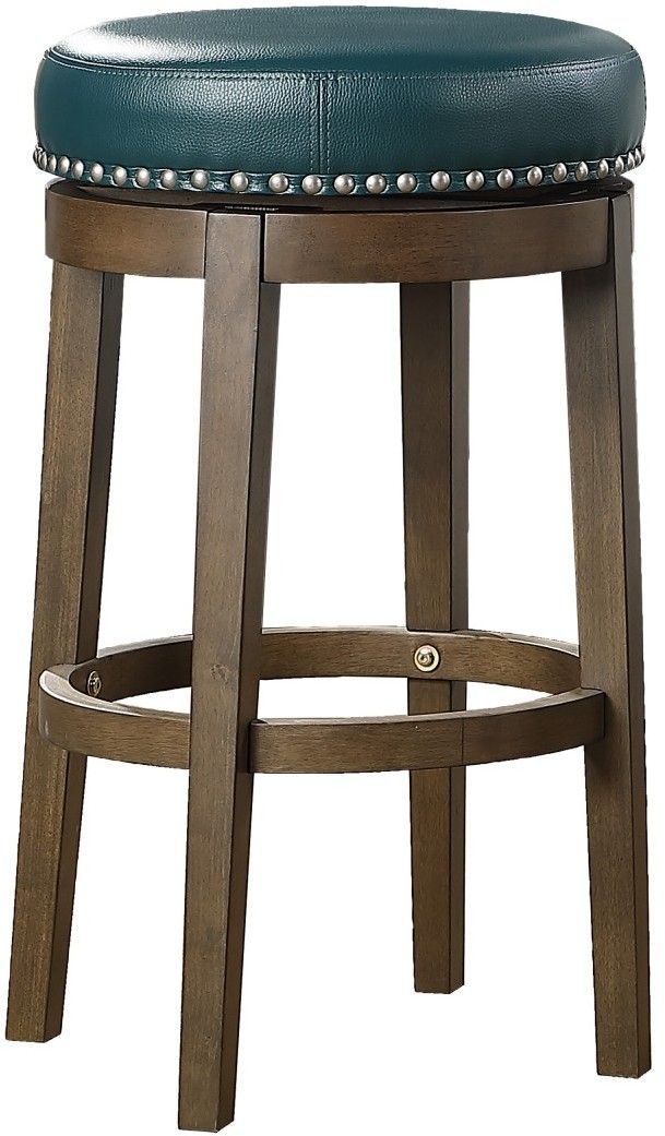 Mazin Furniture Westby Green Round Swivel Pub Height Stool-0