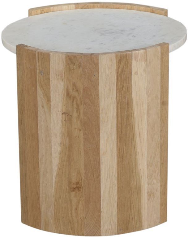 Moe's Home Collection Dala White Side Table with Oak Base -3