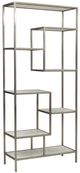 Dovetail Furniture Monroe Antique Nickel/Natural White Marble Bookcase-0