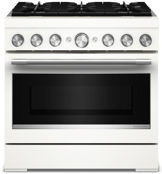 KitchenAid® 36” Porcelain Pro-Style Dual Fuel  Gas Range with No Preheat Air Fry Mode-2