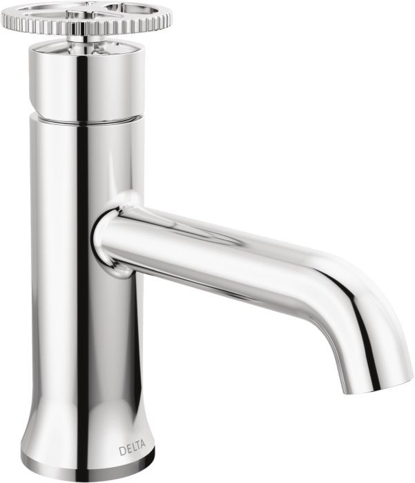 Delta Trinsic® Chrome 7" Single Handle Wheel Bathroom Faucet with Drain-0